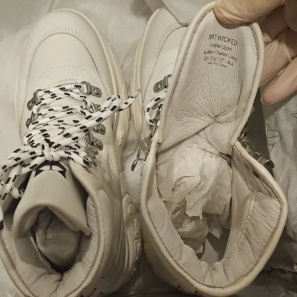 Naked Wolfe Spike Wicked White Platform High-Top Sneakers sz 7 US - Picture 13 of 15